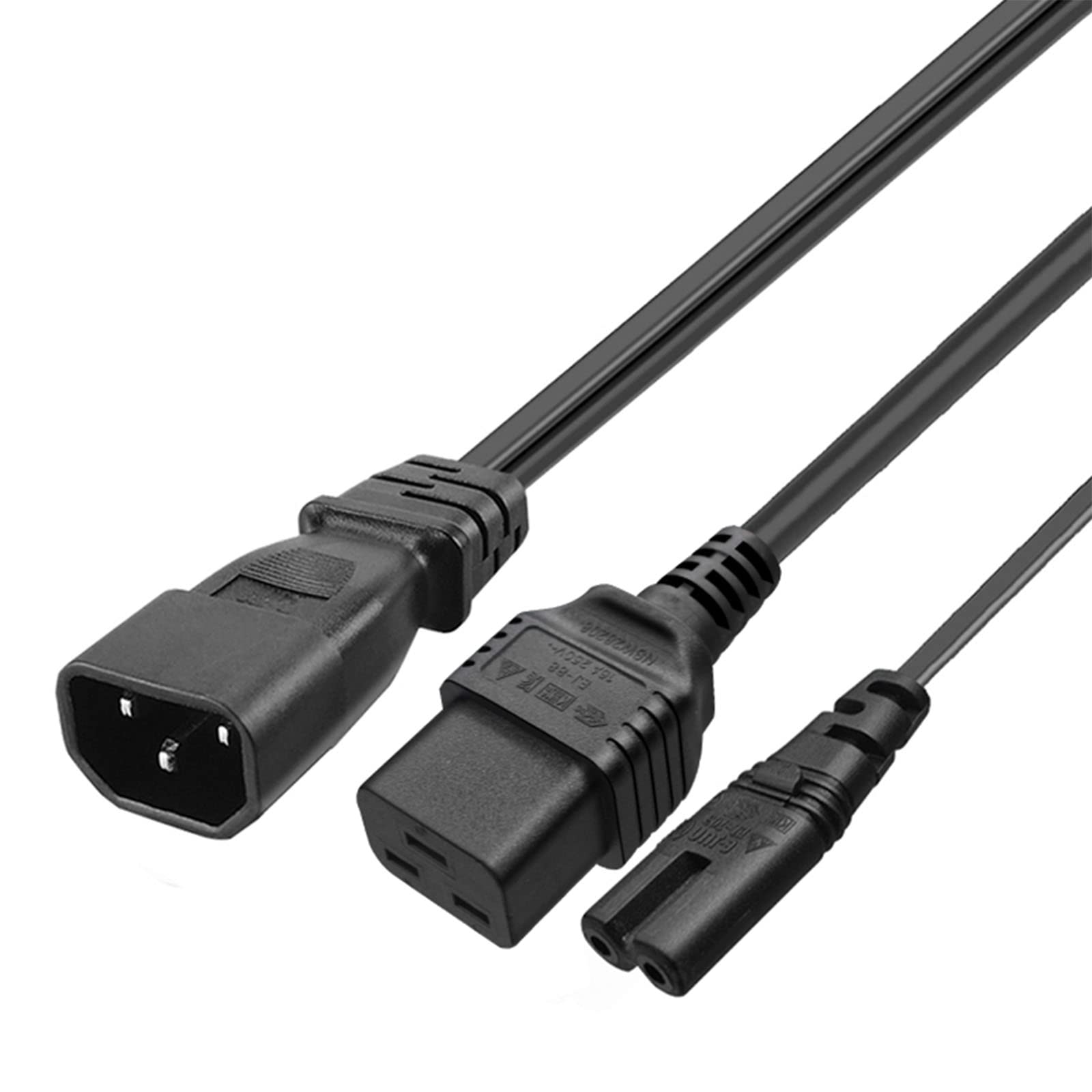 Amazon | Y スプリッター電源コード IEC320 C14 プラグ 3 極オス電源 