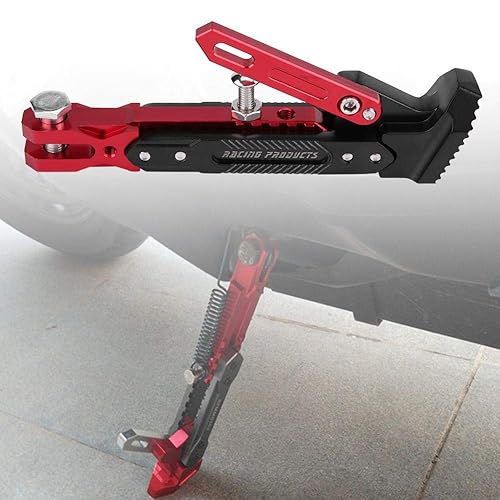 Miniatura 2 de KIMISS Soporte lateral ajustable universal de aleación de aluminio para YAMAHA NMAX 155 2015-2016 N-MAX 125 (rojo y negro)