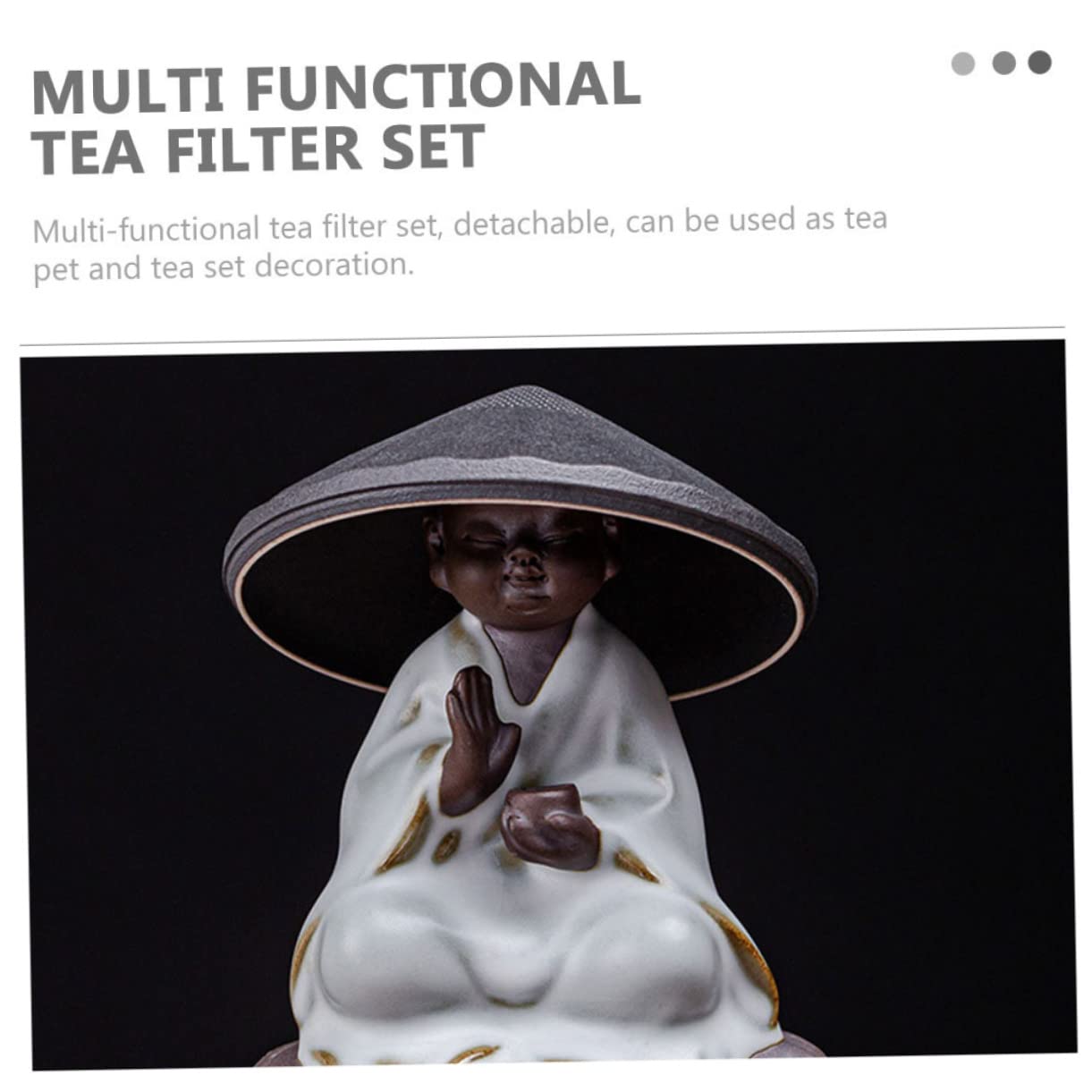 1juego Infusor De Té Cerámico Miniatura Diseño De Buda Accesorios Para Ceremonia Del Té Compacto y Ligero Para Decoración Del Hogar Para y Uso Personal