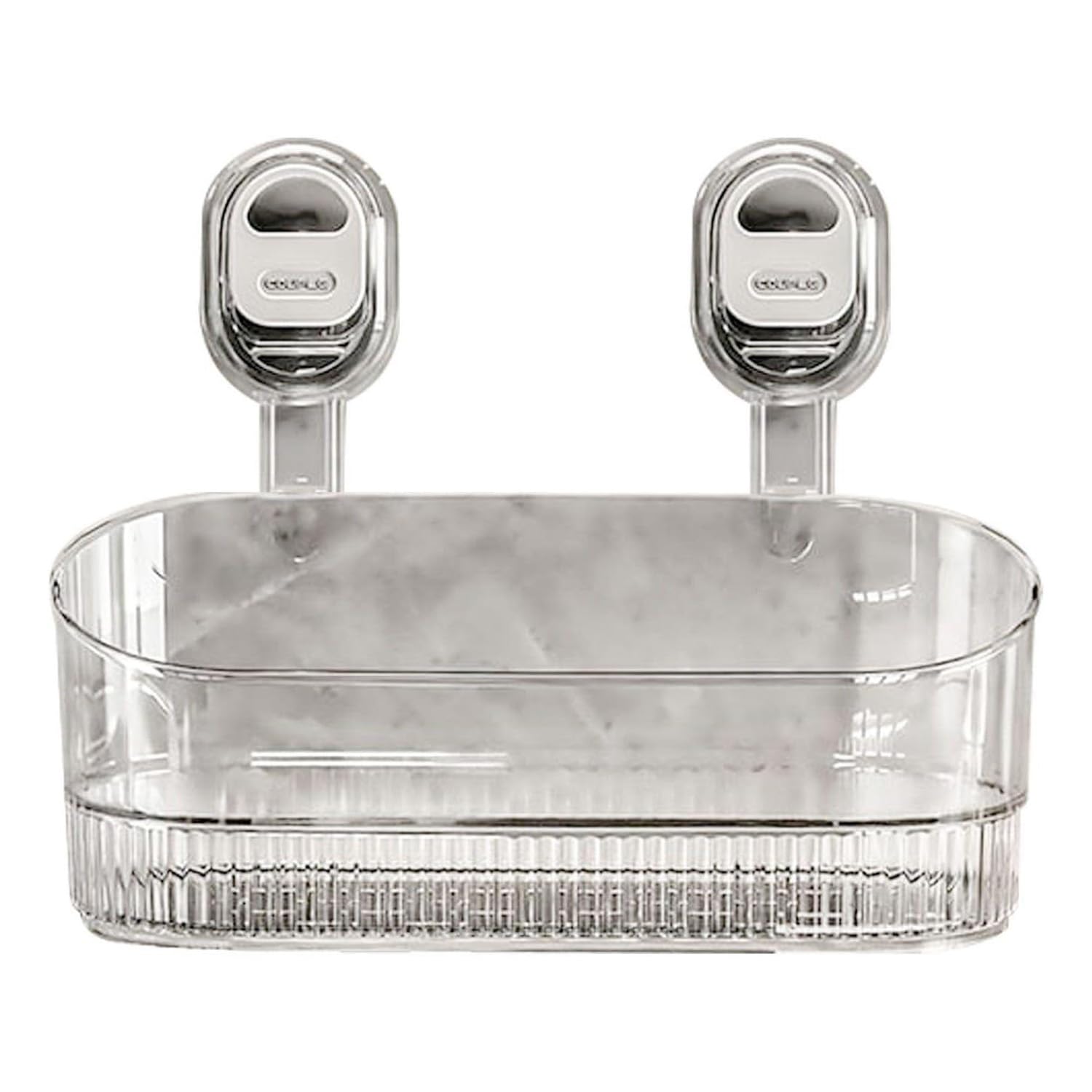 No Drill Bathroom Suction Storage Box Acrylic Shelves Hanging Shelf with Powerful Suction Cups Large Capacity Organizer Easy