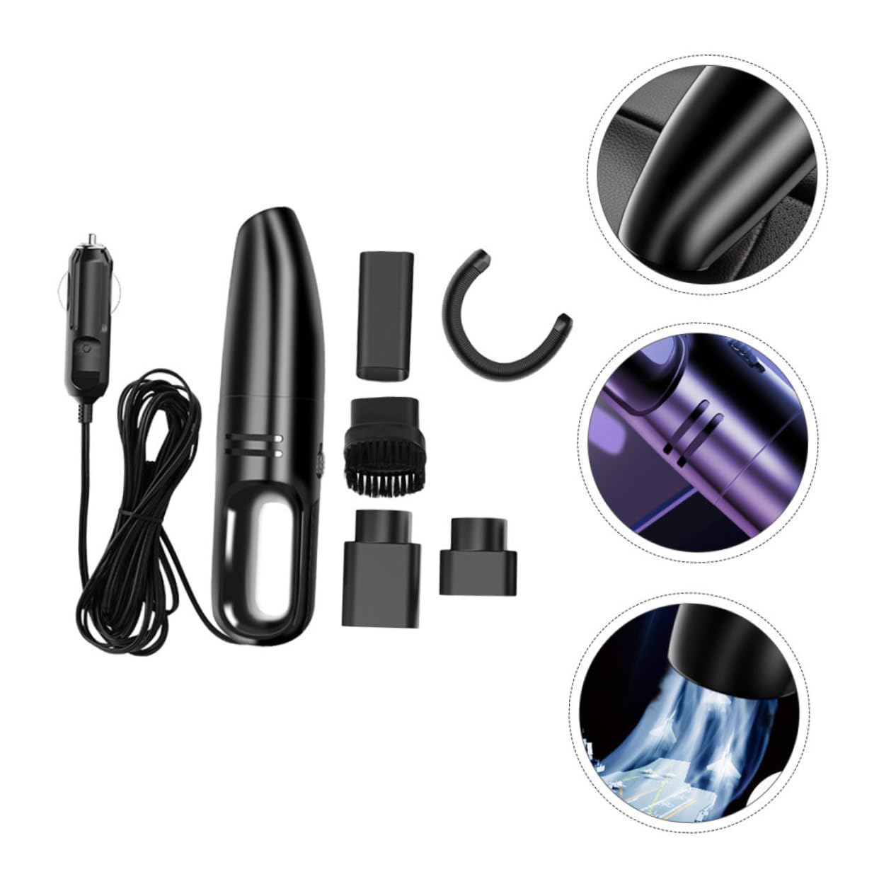 IWOWHERO 6000pa Power Car Vacuum Handheld Portable Auto-Adjust Easy to Reach Under Car Seats