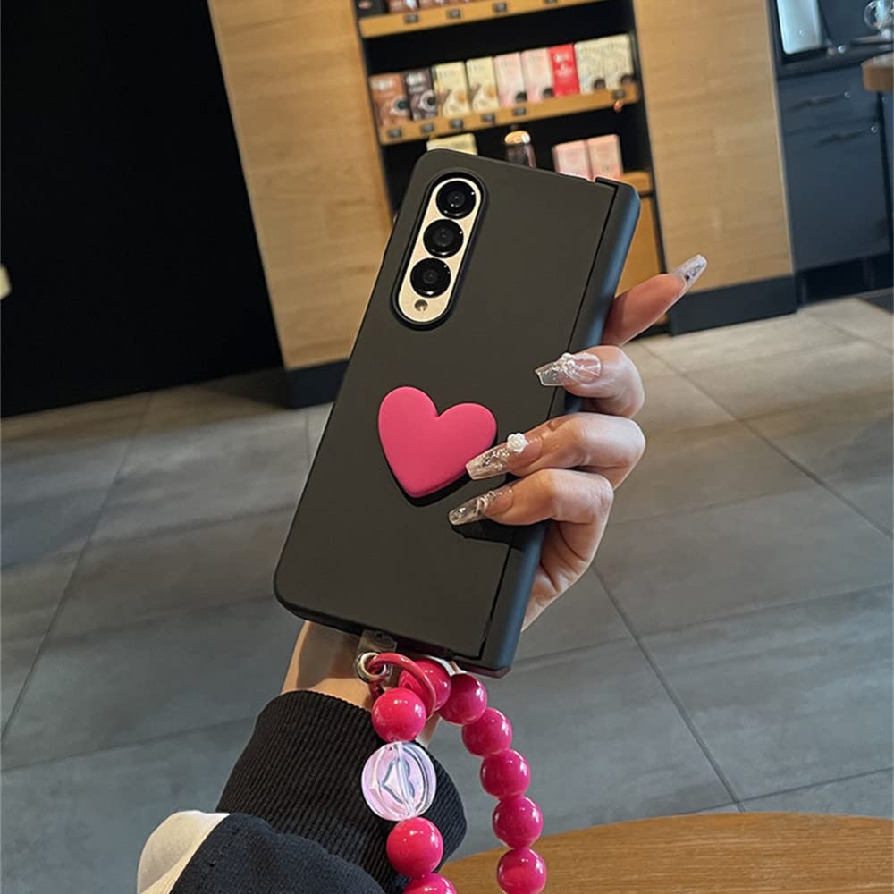 Coque Samsung Galaxy Z Fold 4 romantique à cœur 3D pour le quotidien