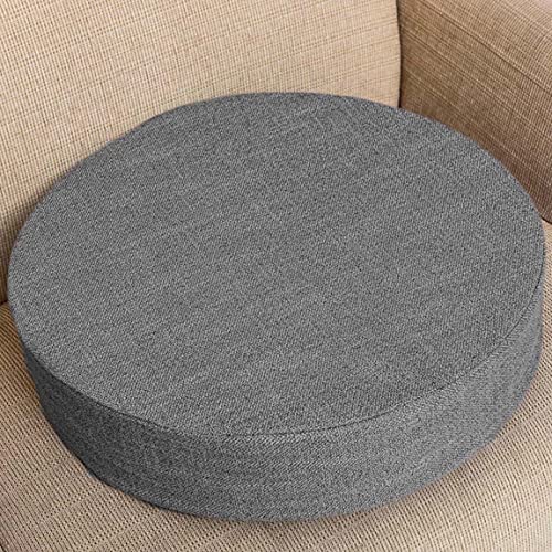 EN AyuL Stuhl-Sitzkissen, 40/45/50 cm, 3/5/8 cm dick, weich, rund, Sitzkissen für drinnen und draußen, Esszimmer, Küche, Büro (35 x 35 x 5 cm, grau) Cover