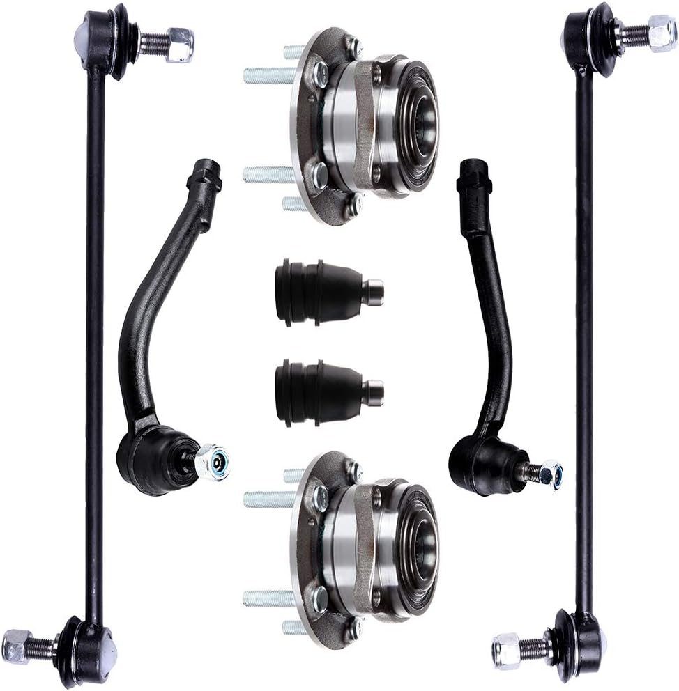 New 8PC Front Outer Tie Rod End Lower Ball Joint Sway Bar Link Wheel Hub for 2007-2012 for Hyundai Santa Fe 2011-2013 for Kia Sorento