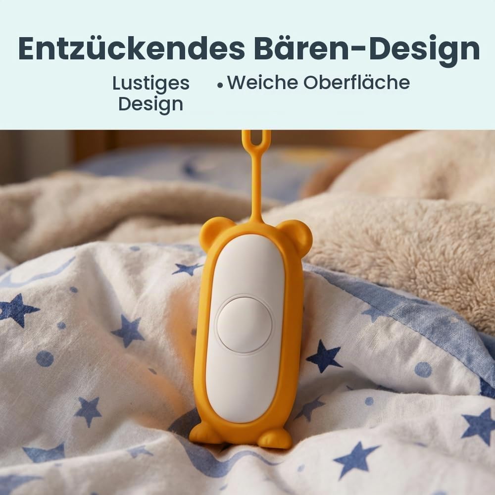 GLOWCO CalmCarry Bär Form Kinder Einschlafhilfe Gerät - Handheld Mikrostrom Entspannungswerkzeug, Unterstützt Ruhe, Fokus & Sanfte Entlastung, USB Wiederaufladbar, Tragbares Wellnessgerät für Kinder
