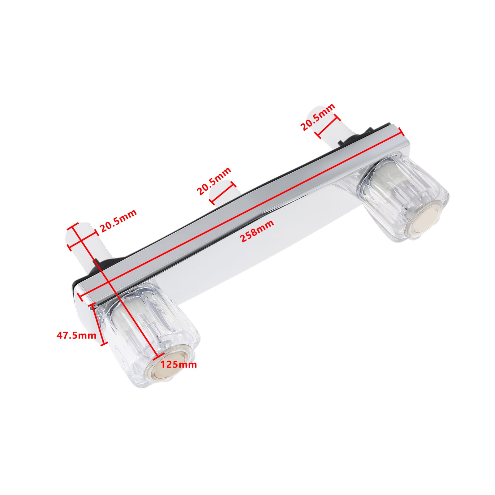 Be In Your Mind 1Pc Mobile Home RV Shower Faucet with 1/4 Turn Cartridges 8 Inch On Center Valves Suitable for 1/2 Inch Male Pipe Thread Connections - Image 4