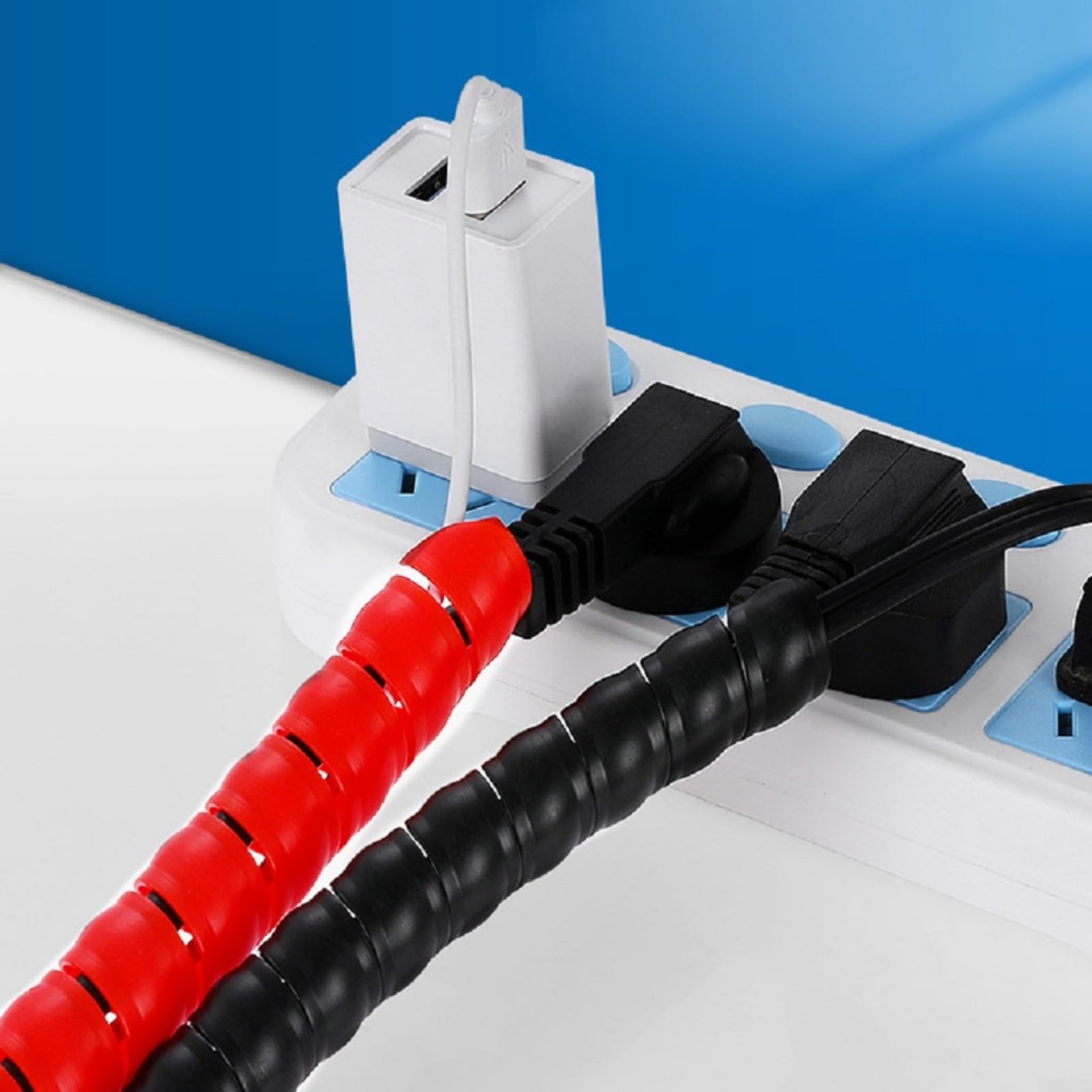 Manguera protectora de alambre en espiral de 20 mm - Tubo de gestión de cables PP de 25 m para cables eléctricos, manguera hidráulica y organización de oficina o taller, color negro