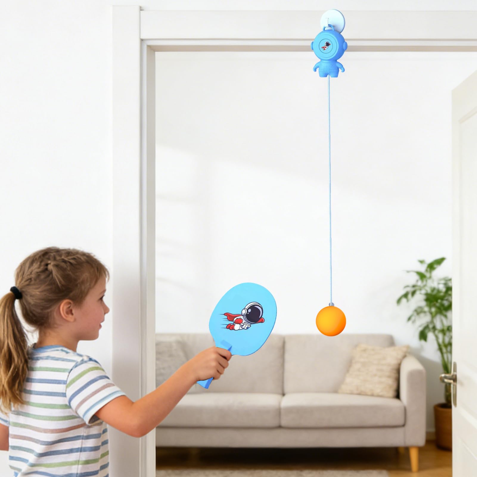 Gioco da porta pong, da appendere e da appendere, regolabile, materiale ABS PP con lunghezza del filo di 90 cm, include racchetta e palline per bambini, per due giocatori, feste al chiuso, esercizi