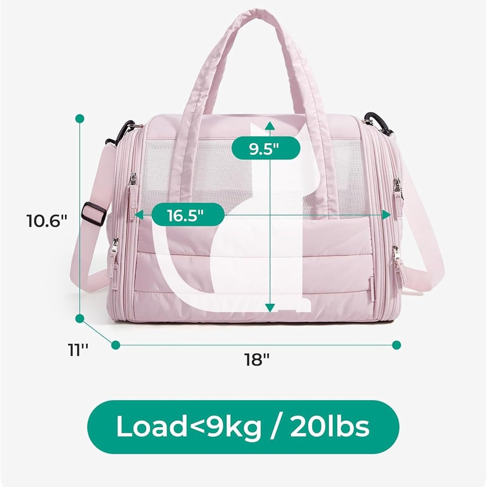 Katzentragetasche,Gesteppte Reisetasche Für Haustiere Für Ausflüge (Camel)