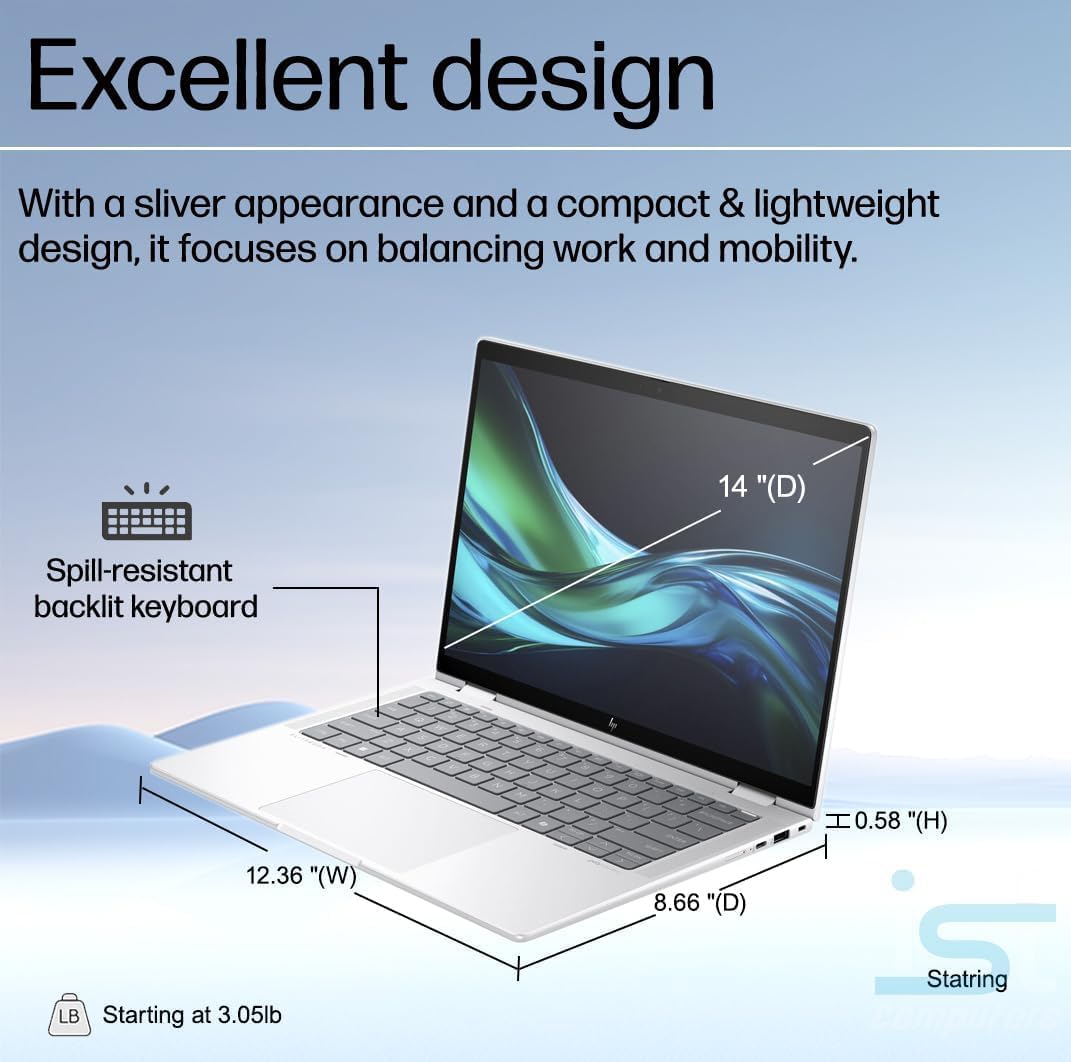 HP EliteBook x360 1040 G11 14" 2-in-1 Touchscreen Laptop (Intel Ultra 7 155H, 32GB RAM, 1TB SSD, 2.8K QHD OLED) Business AI PC, Elite X Flip G1i, IR Webcam, Backlit, FP, Rechargeable Pen, Win 11 Pro