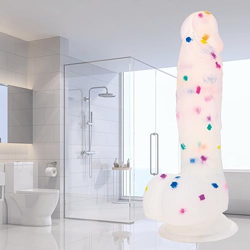 Miniatura 4 de Consolador transparente realista para principiantes, consolador grueso de silicona de 7.6 pulgadas con fuerte ventosa para vagina y juego anal,