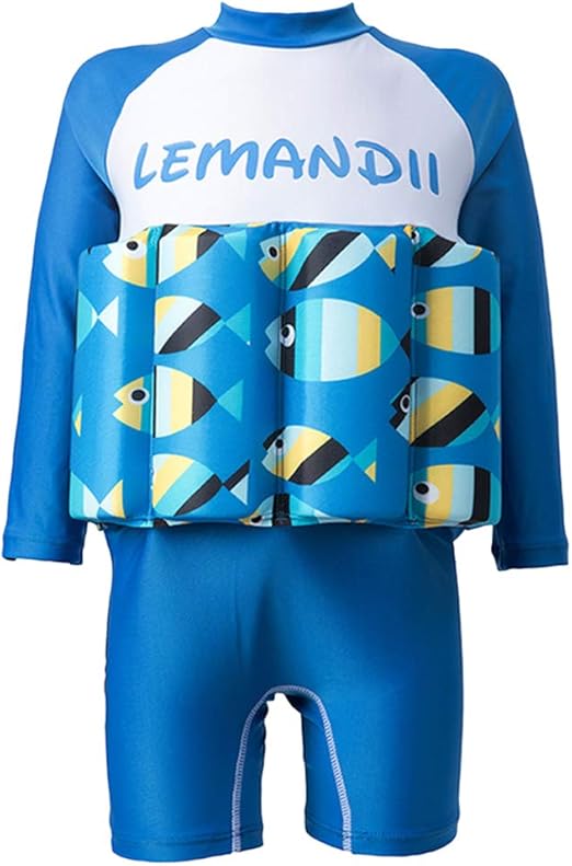 Maillot De Bain Flottant Une Pièce Bébé - Flottabilité Réglable, Manches Longues, Nylon/Spandex