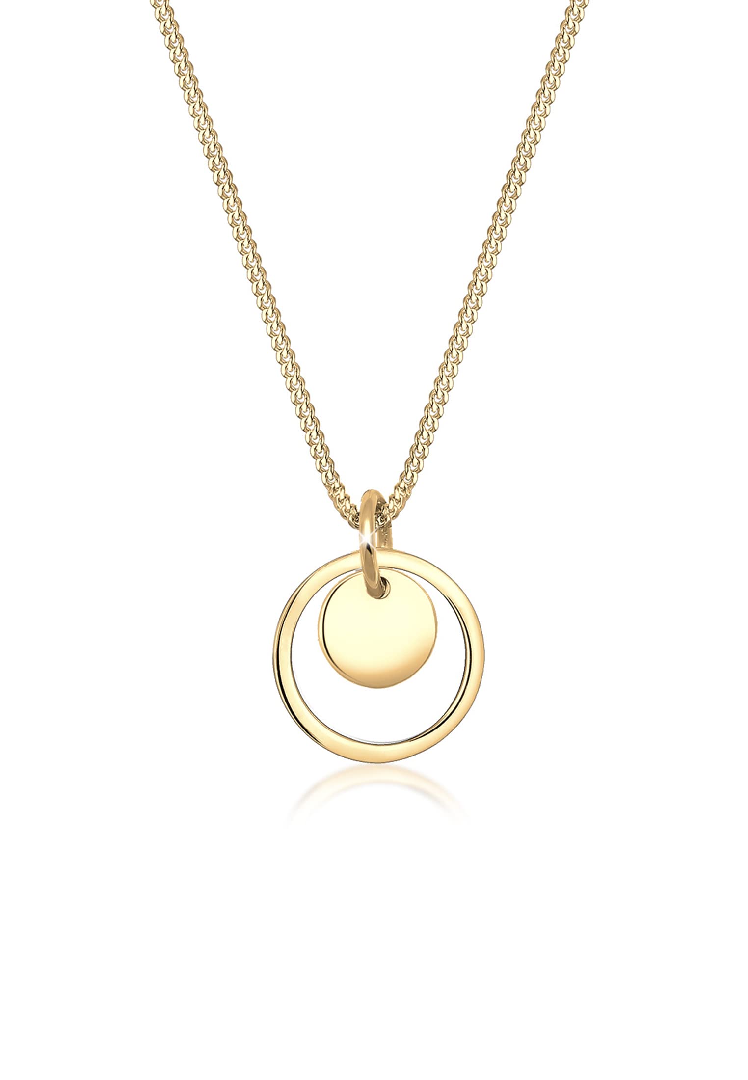 Elli Women Circle Geo Trend 925 Sterling Silver Gold Plated