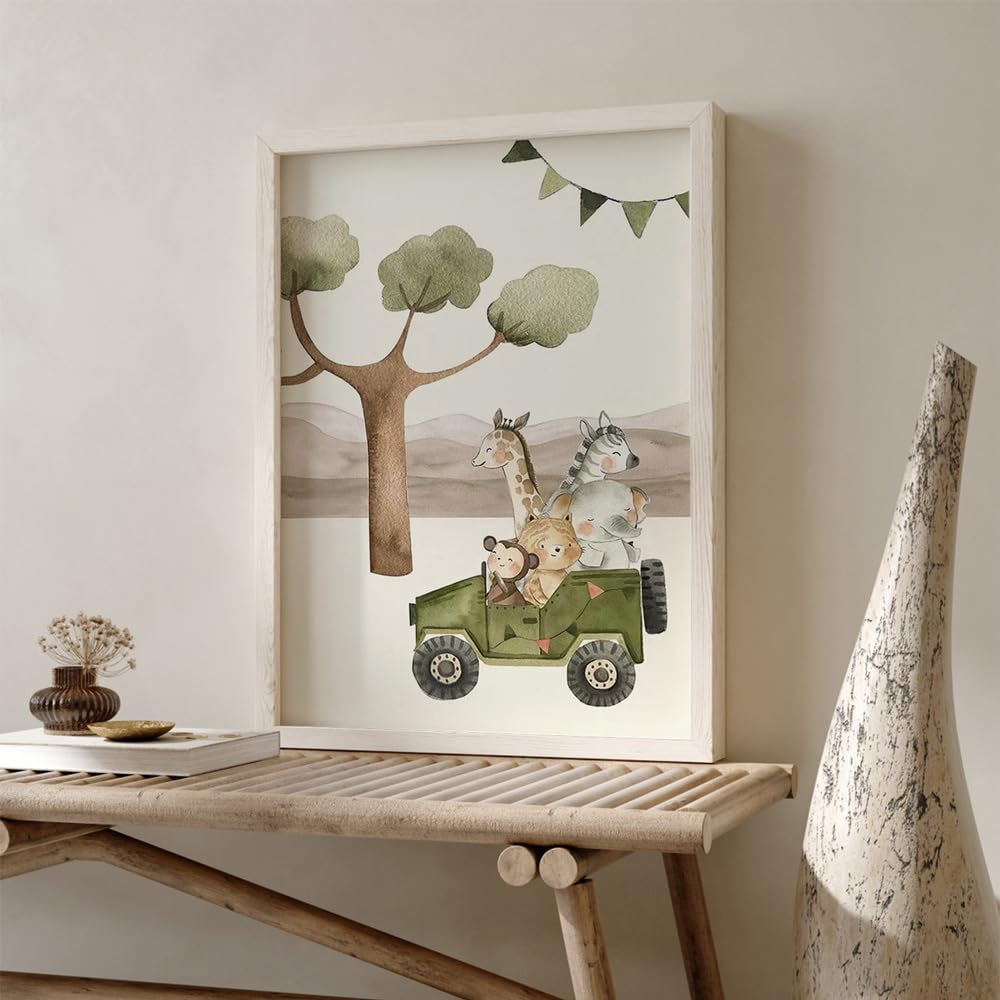 YunBey Lot de 6 Affiches Chambre D'enfant Animaux de la Forêt Poster Enfant Decoration Murale Chambre Bébé pour Garçon et Fille (Sans Cadre)