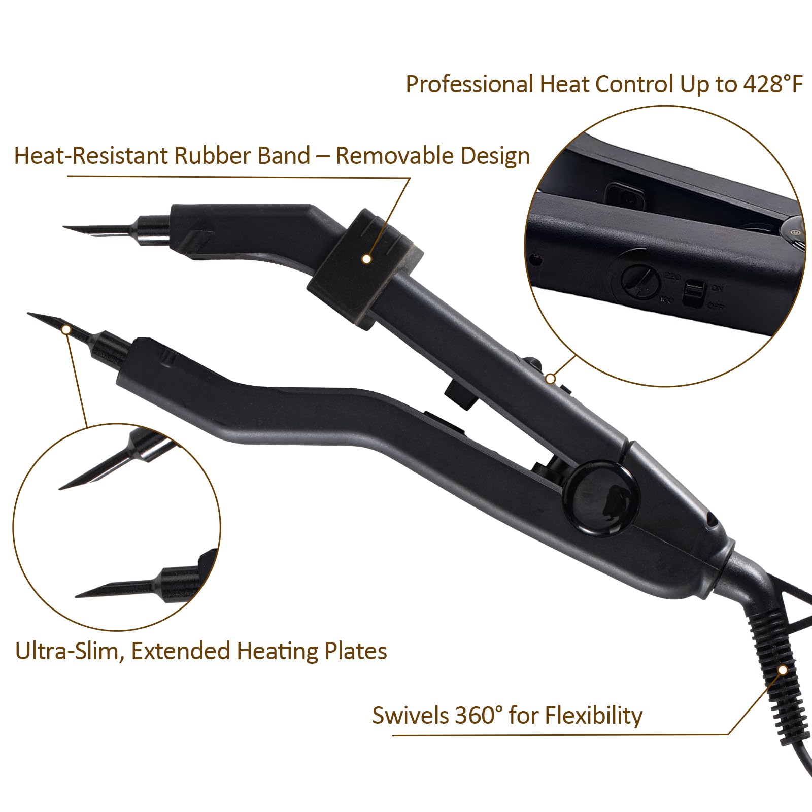 Professional Keratin Fusion Tool for Hair Extensions Slim Heating Plates Amazon.com : Professional Keratin Fusion Tool for Hair  main image 2