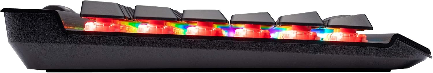 Corsair K70 RGB MK.2 RAPIDFIRE Low Profile - Backlit RGB LED - USB Passthrough & Media Controls - Fastest & Linear Low Profile - Cherry MX Speed (Renewed)