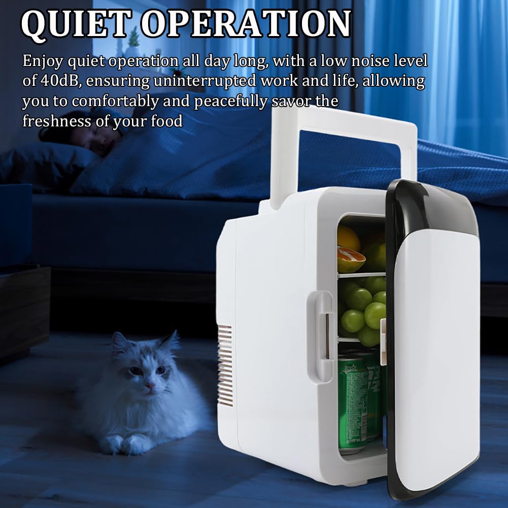 Mini-Frigorifero Elettrico da 10 Litri, Congelatore per Esterni/Auto, Refrigeratore per Cosmetici/Latte Materno/Medicinali, con Funzioni di Refrigerazione E Riscaldamento