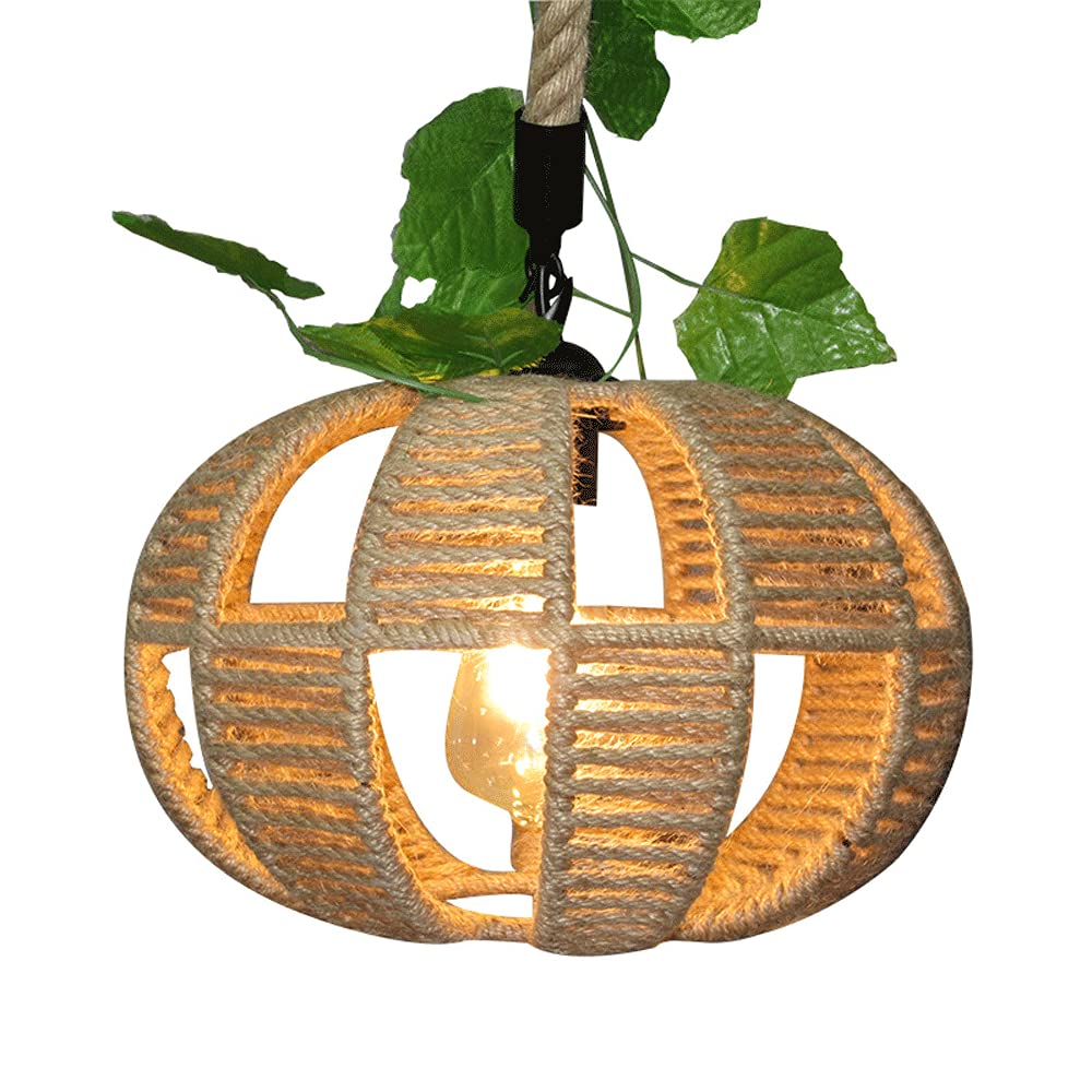 Candelabro industrial de cuerda de cáñamo con tubo para café y salón