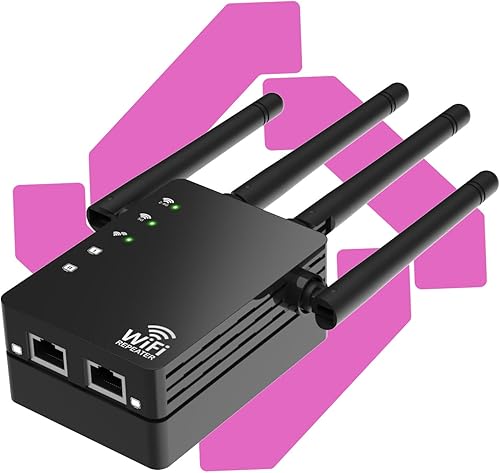Extensor WiFi con 4 Antenas 1200Mbps - Banda Dual 5GHz/2.4GHz, Extensor de Señal WiFi con 3 Modos de Soporte, Repetidor WiFi con 1173 m² para 105