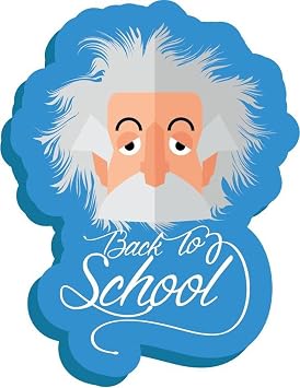 Zirni Cartoon Funny Back to School Albert Einstein Portrait Sticker Decal Design