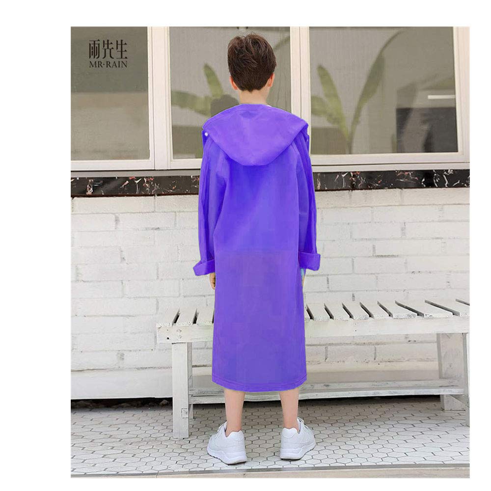 Krystle Kid's Boy's Outdoor Traveling Plain Raincoat/Rain wear/Rain Suit-(Purple, 39) - Image 3 thumbnail