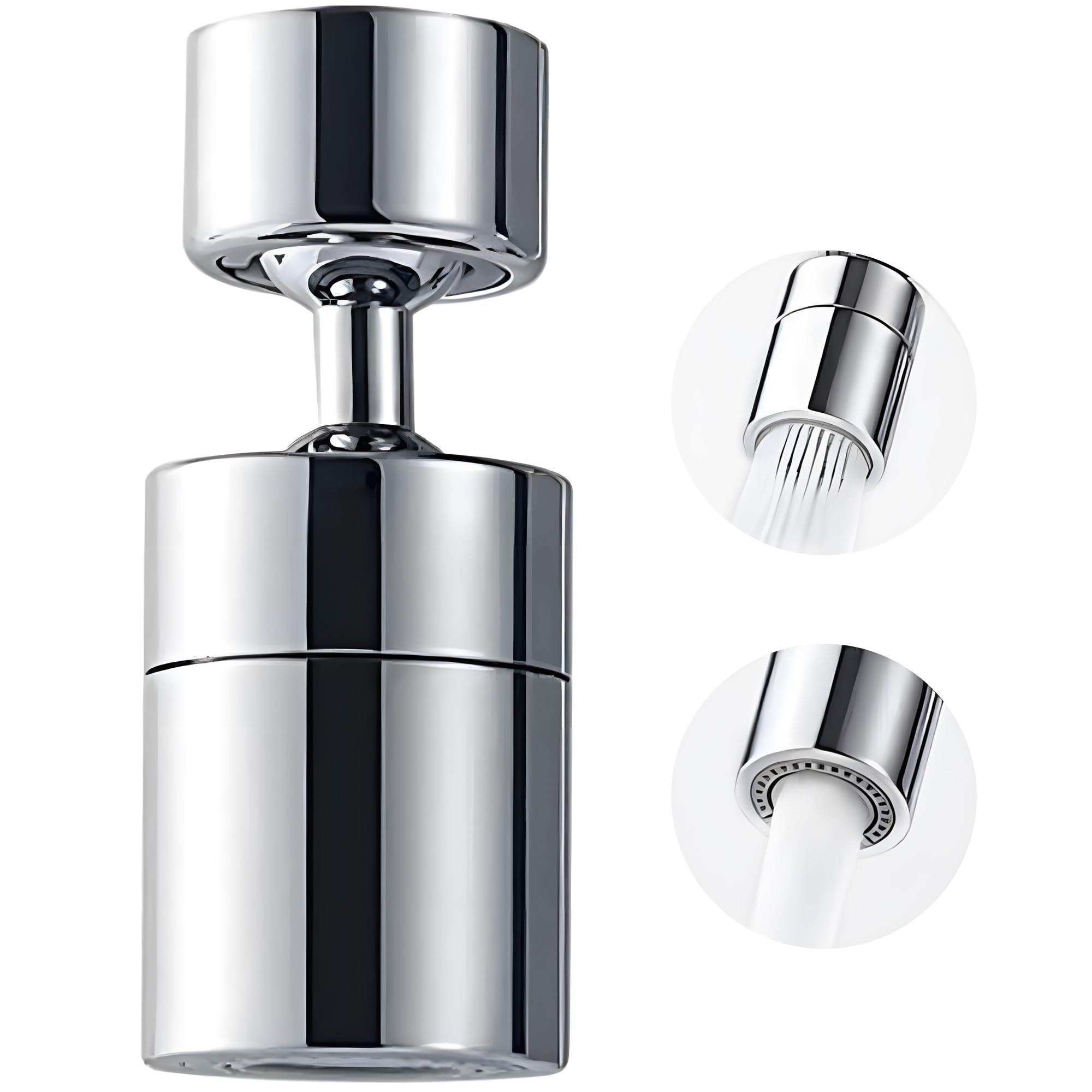 Tap Sprayer Attachment for Kitchen Sink Tap end Nozzle Extension UK (Silver)