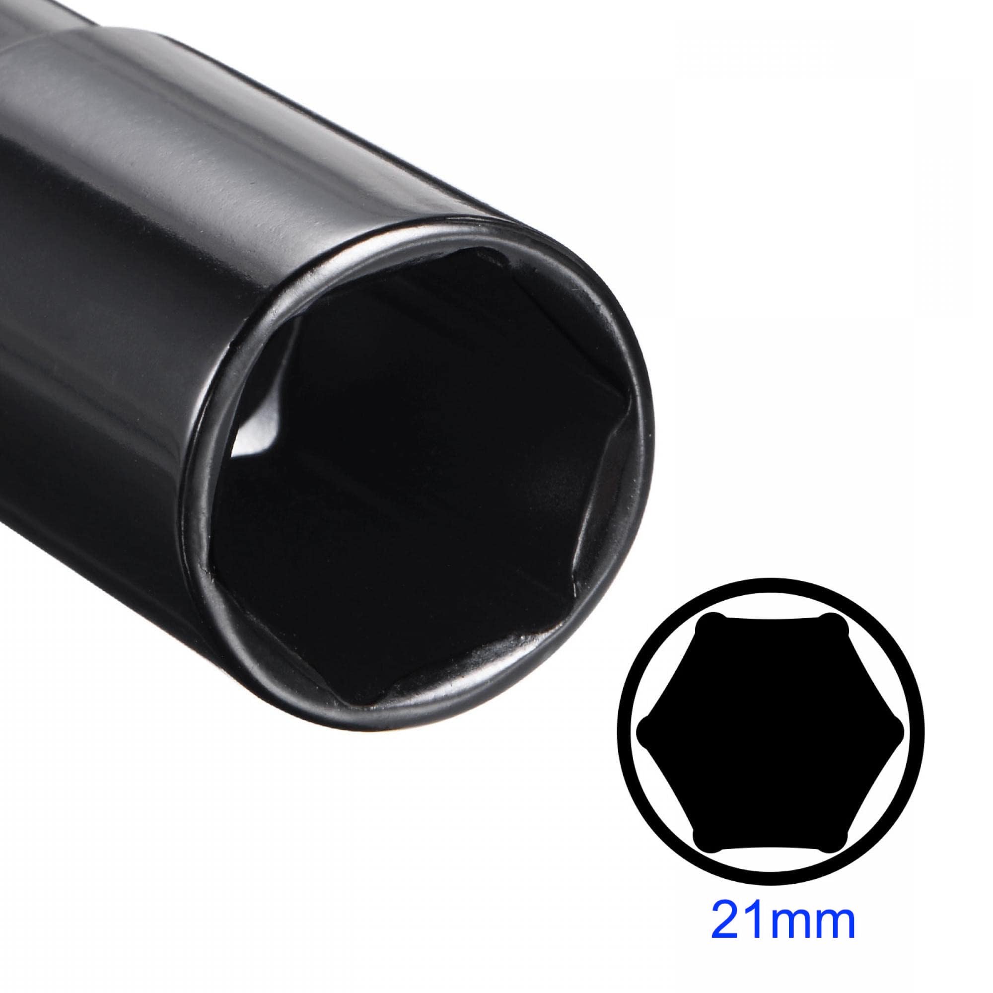 MACHSWON 2Pcs 1/2 Inch Drive - 21mm Deep Impact Socket with 6 Point Design, Heat-Treated Cr-V Steel 78mm Length, Metric Sizes - Image 3