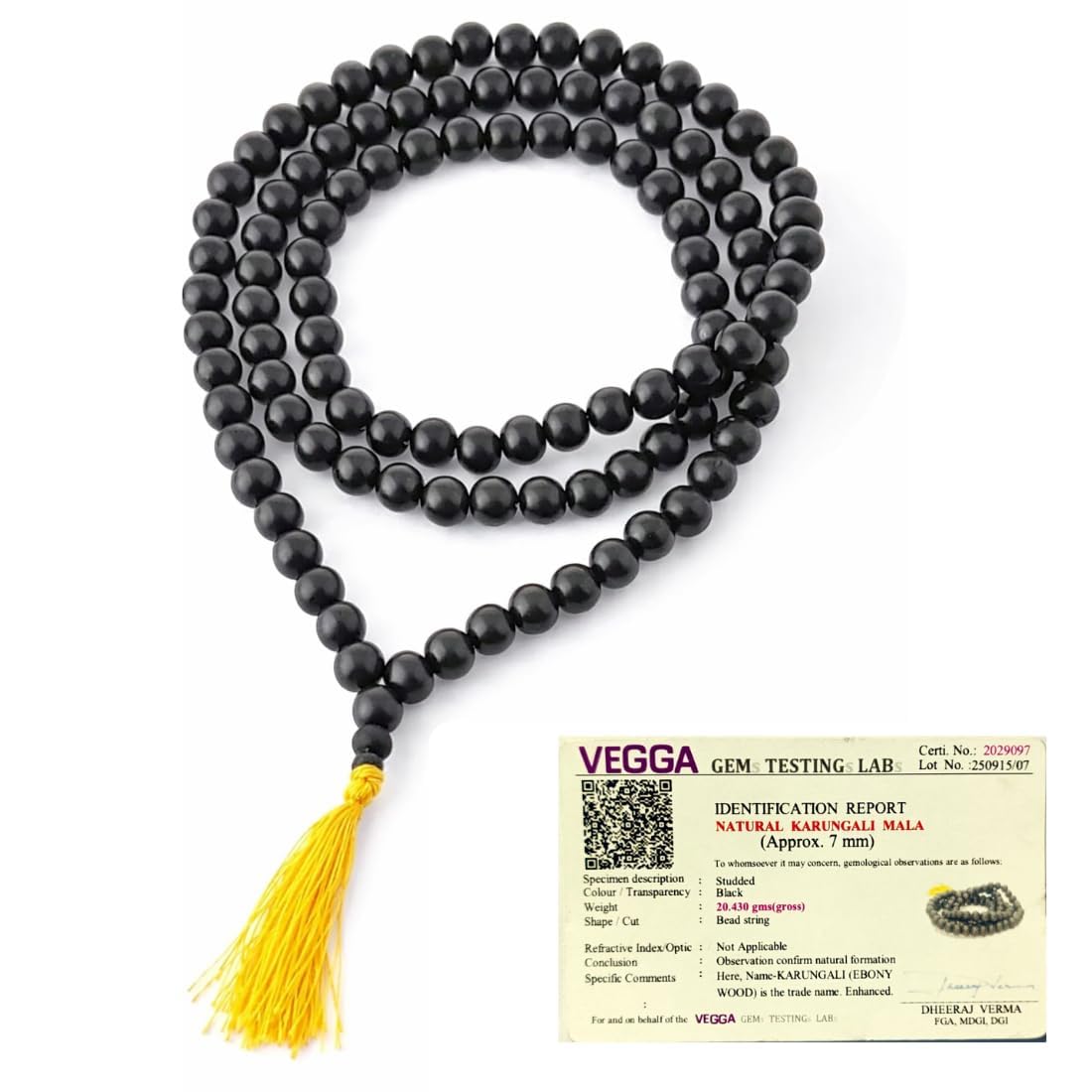 MARMORIS ECOM Natural Karungali Malai | Original 108 Beads Black Ebony Wood Karungali Jaap Mala for Man & Woman | Spiritual Protection, Wisdom & Positivity | Gift for Men & Women-picture-32