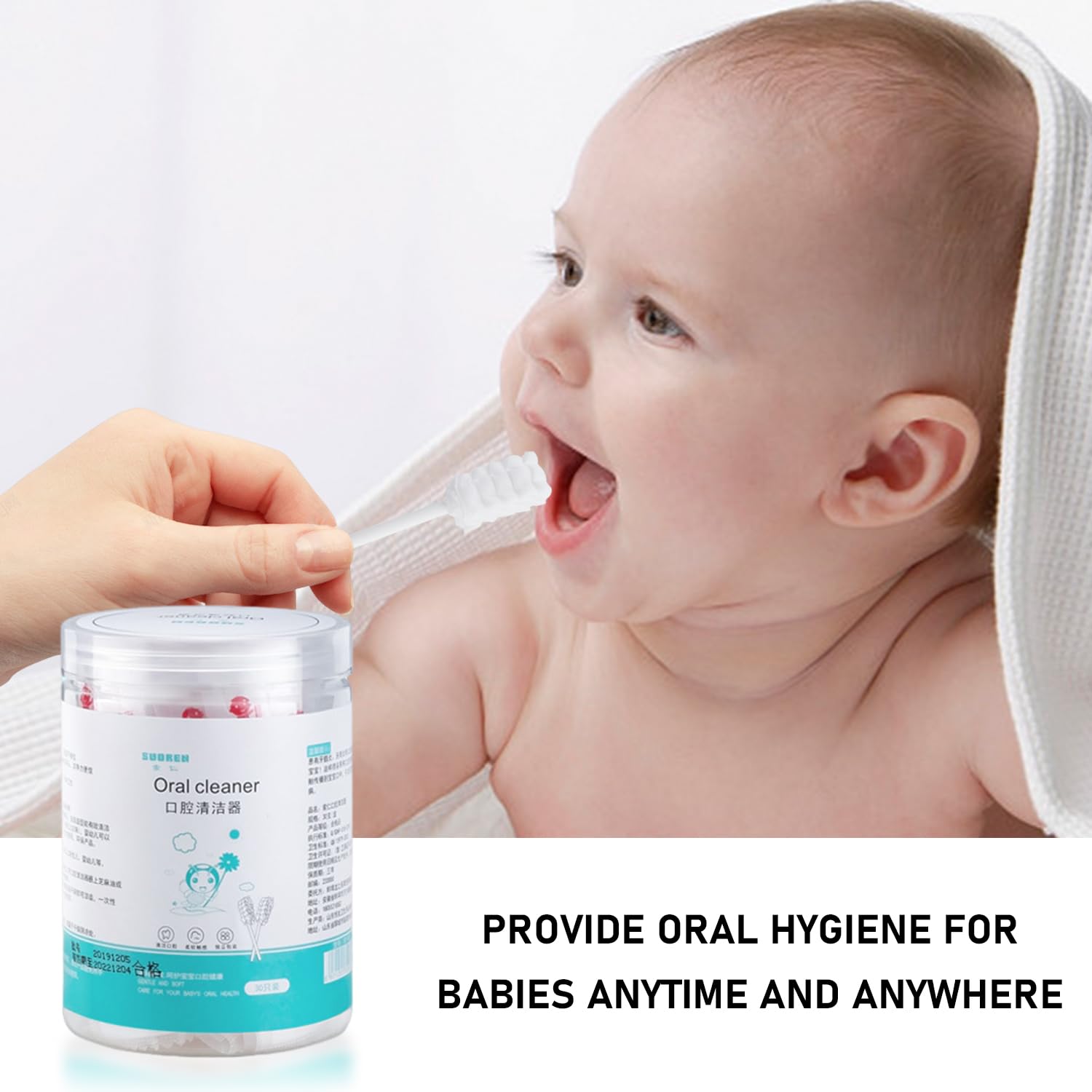 60 Morceaux De Tampons De Gaze, Tampons De Nettoyage, Tampons De Gaze, Brosses À Dents Souples, Lingettes Pour Brossage Des Dents De Bébé, Nettoyage Des Dents Des Enfants, Nettoyeur De Langue