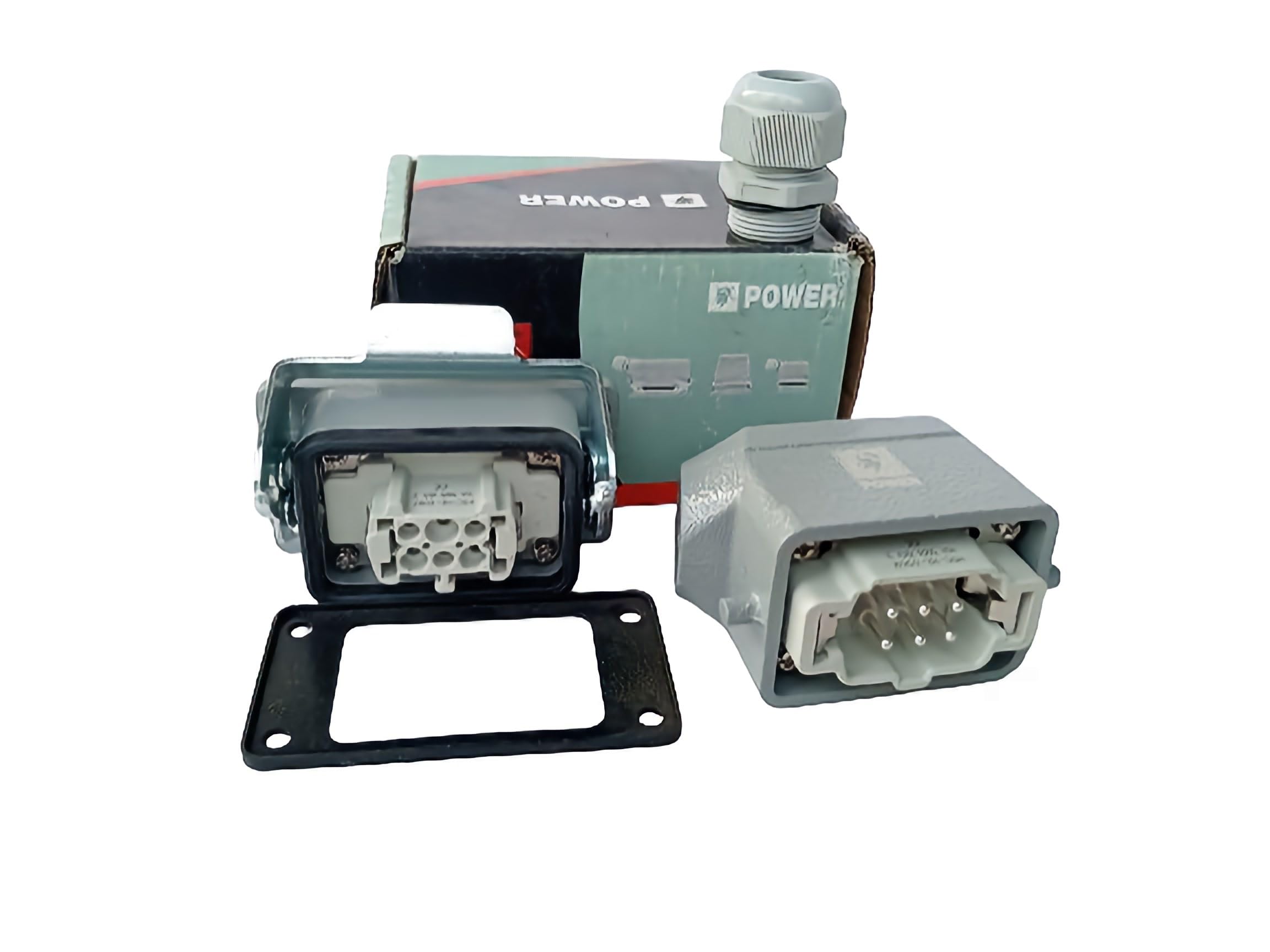 Power Make Rectangular 6 Pin Heavy Duty Connector, Plug Top Line and Lateral Line 16A (HDL-HE 6 PIN)-image-18