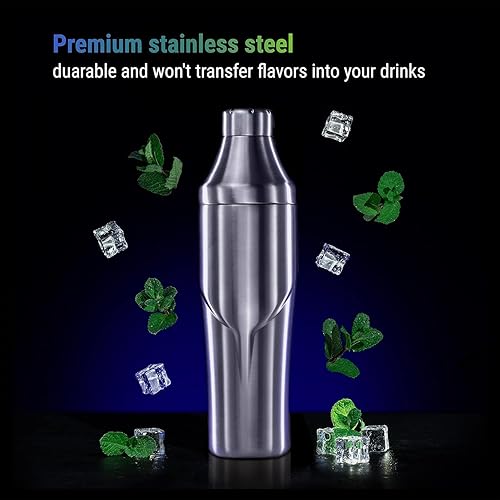 Miniatura 6 de Lexenic Coctelera con tapa de medición, aislada al vacío (mariposa gris)