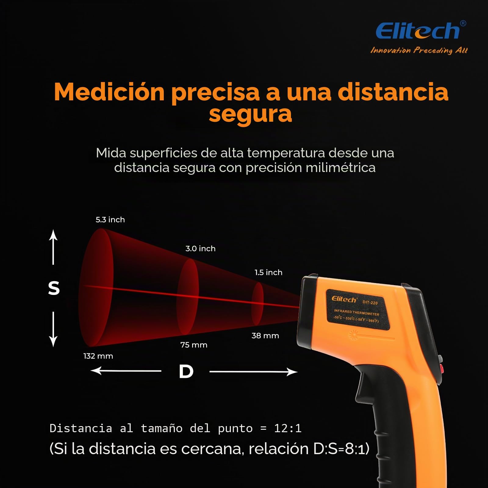 Elitech Détecteur de Fuite de Gaz Réfrigérant HVAC avec Lamp UV CLD-100UV & Pistolet de Température Infrarouge Numérique sans Contact Mesure Rapide DIT-220