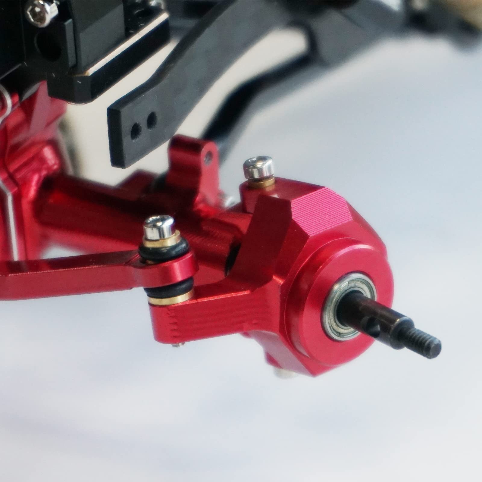 RCAWD Juego De Eje De Portal De Latón Más Pesado Para Actualizaciones Axial SCX24 Wrangler Bronco C10, Carcasa De Eje De Latón Con Engranajes Helicoidales De Acero # 45, Engranajes Hexagonales