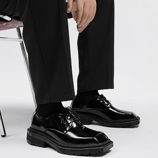 Amazon | [kzzkoo] ビジネスシューズ メンズ スクエアトゥ ドレス