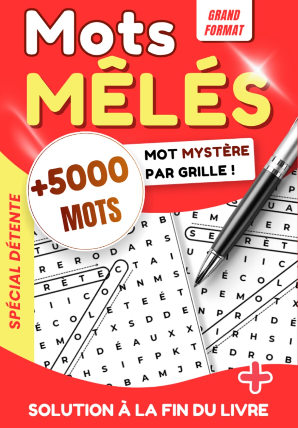 Mots Mêlés avec Mot Mystère - +5000 Mots Cachés en Grandes Grilles - Livre de Jeux pour Adultes et Seniors: Grilles avec mot mystère et sa définition ... pour stimuler mémoire et concentration