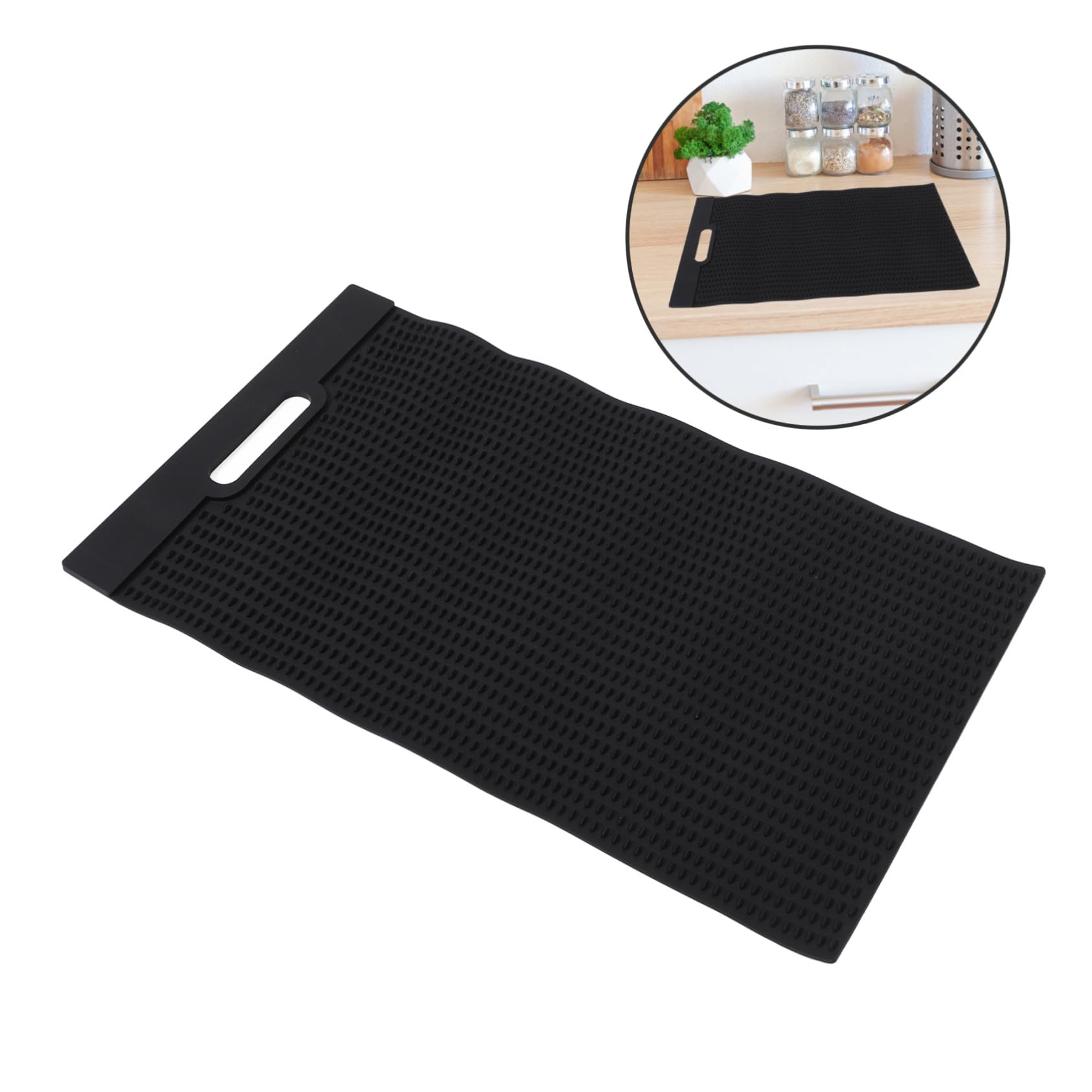 Fischzubereitungsmatte aus Pvc in Schwarz, Rutschfest und Wasserfest
