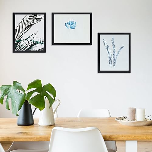 Miniatura 6 de NAOKBOEE Portarretratos de 9 x 13 pulgadas, color negro, con plexiglás, formato horizontal y vertical para pared y mesa