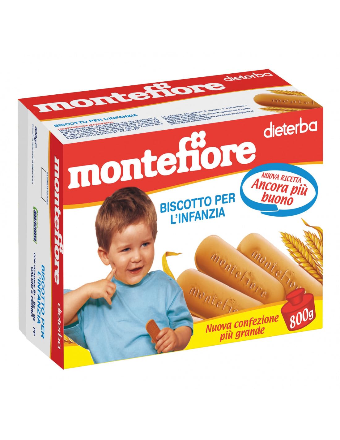 Montefiore Il Biscotto per l'infanzia - Galleta infantil (6 x 800 g, 400 g)