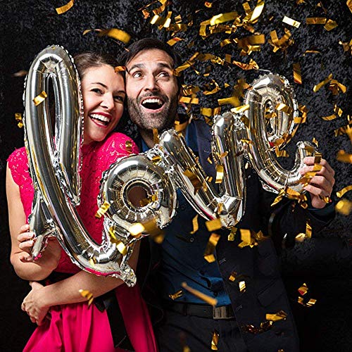 Haiops Giant Diamond Ring Balloon Love Balloon Jumbo Foil Balloon Handwriting Letter Giant Celebration Balloon Romantic Wedding Bridal Shower Anniversary Engagement Party Decoration (Silver) #TOP4