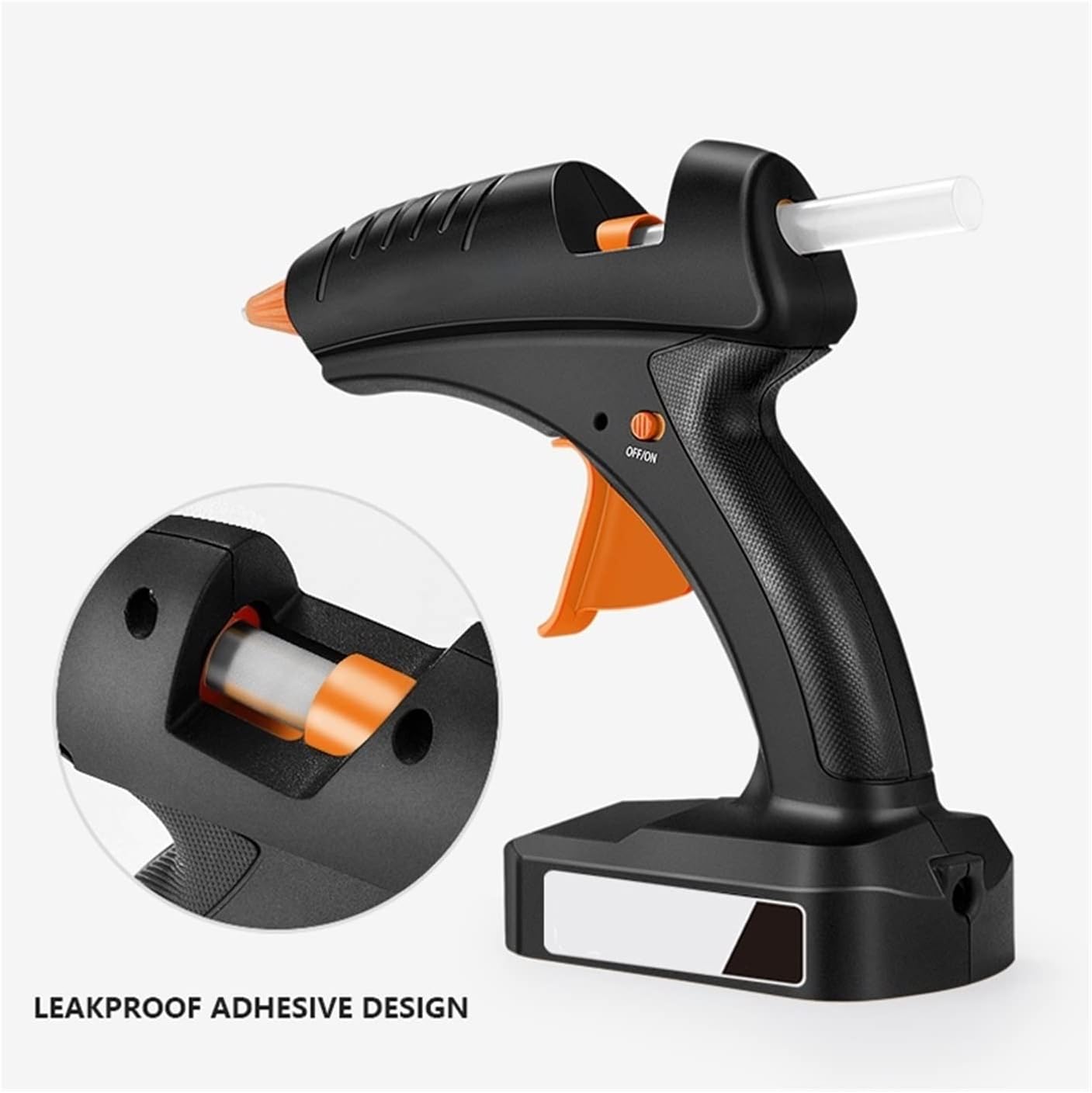 Hot Glue Gun Cordless Hot Melt Glue Gun 80W 12V Rechargeable Battery Wireless Professional Repair Tool Glue Gun for 11mm Glue Stick for DIY Arts, Crafts and Quick Repairs(Set 1)