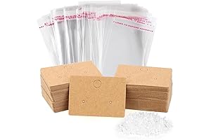 Yuntop 100 Pack Earring Display Cards with 100 Self-Adhesive Bags