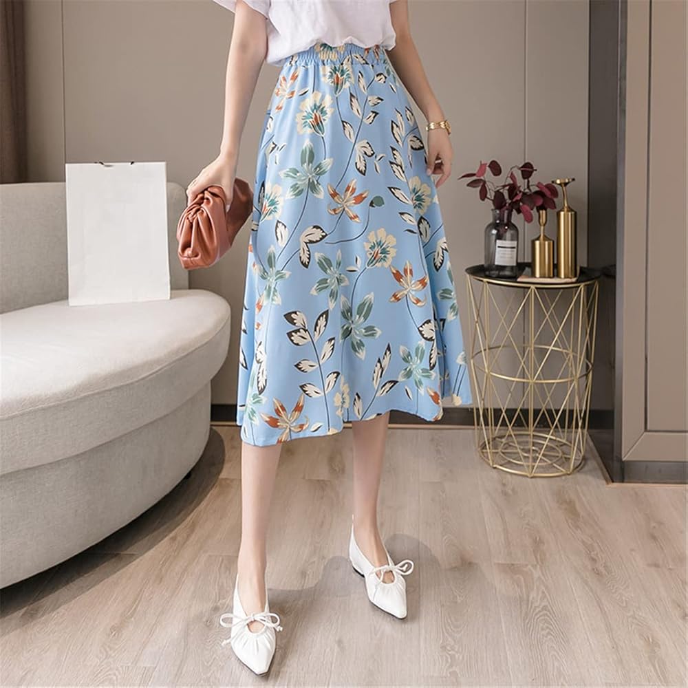 【13MONTH】Chiffon Flower Midi Skirt (WHITE) 61Q3TM6K5mL._UY1000_.jpg