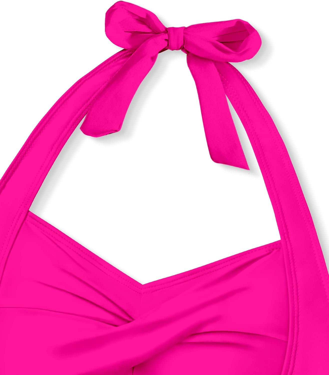 Girls Swimsuits Two Piece Bikini Set Criss Cross Halterneck Woven Contrast Trim Bathing Suits for 9-16Y - Image 6