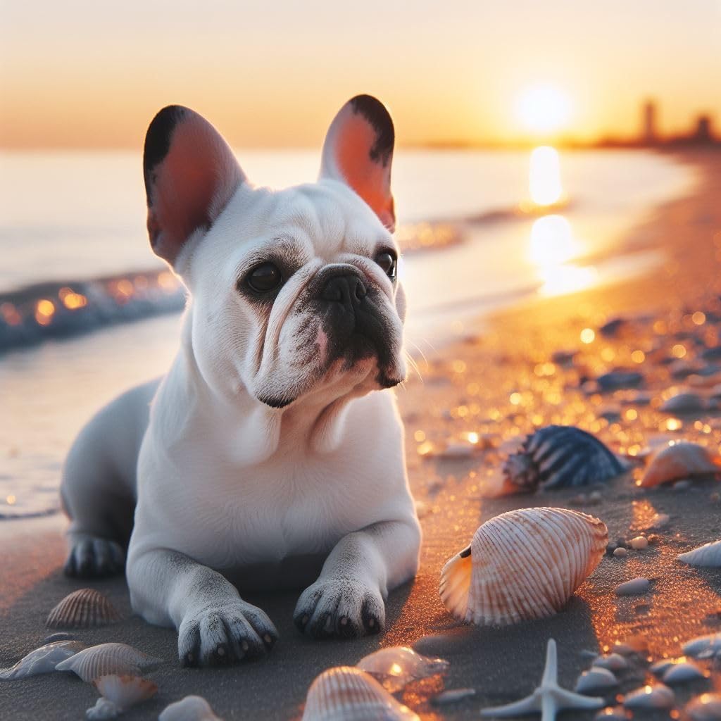 Education Intellectual Toy Puzzle 1000 Pieces Beach Yoga Club French Bulldog Wooden Puzzle Art DIY Toy Gift Fun Challenging Educational Gift Art Home Decor