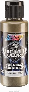 Createx Wicked Colors W369 Metallic Pewter 2oz. Water-Based Universal Airbrush Paint