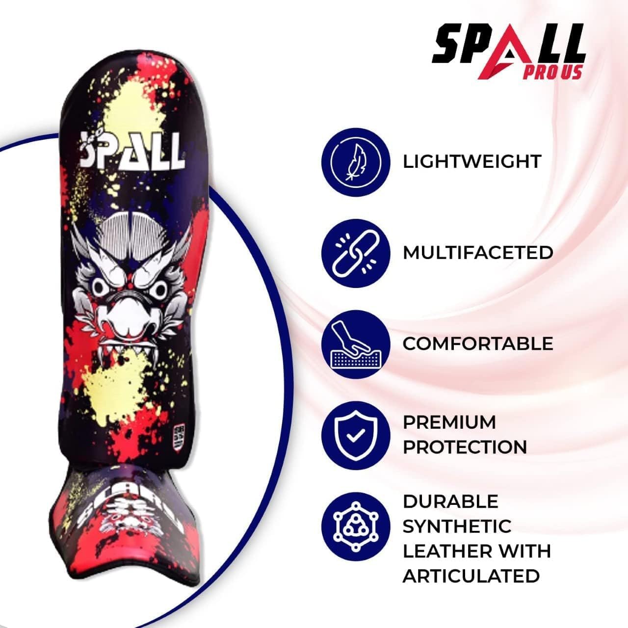 Muay Thai Shin Guards for Kickboxing Martial Arts BJJ Boxing Equipment MMA Training and Sparring Leg Guard with Instep Protection Pads Scary