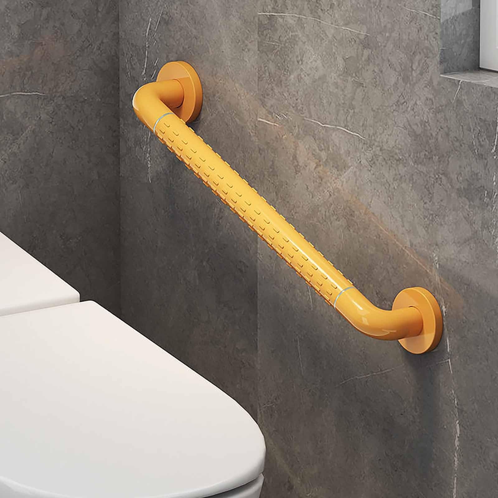 Barras De Apoyo para Bañera, con Agarre Antideslizante Texturizado Que Brilla En La Oscuridad, Barra Recta De Pared para Baño, Ducha Y Bañera.(Yellow,70cm)