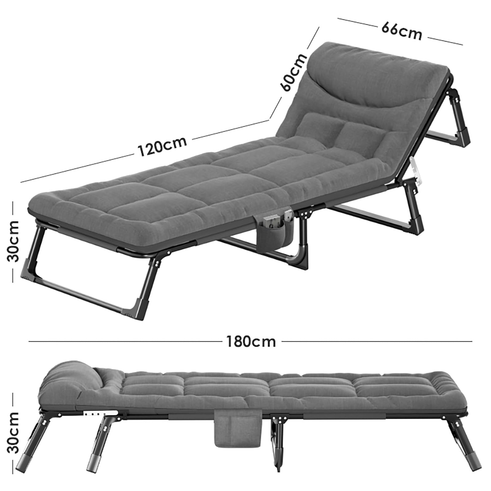 Amazon.com: Folding Bed Guest Bed With Mattress, Portable Single