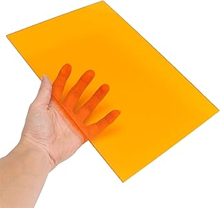 Craft Supplies A4 210x297x3mm Transparent Acrylic (PMMA) Plexiglass Tinted Sheets/plexiglass Plate/Acrylic Plate Black/White/red/Green/Orange Wedding Decoration (Color : Transparent Orange)
