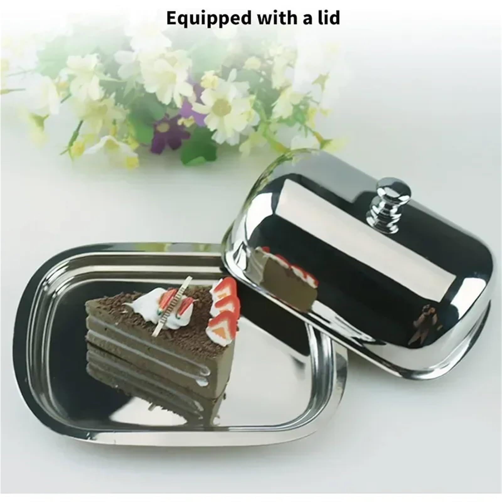 Contenitore for burro, contenitore for con coperchio, for pane e , for biscotti Per Vasellame(Stainless steel lid)